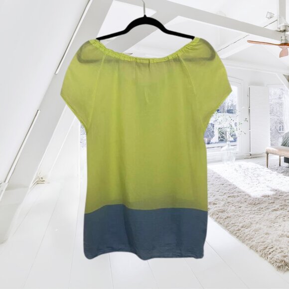 Ann Taylor LOFT Colorblock Cotton Top | 2-Toned | Lightweight & Polished Large - Picture 3 of 12
